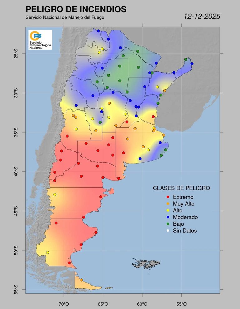 El pronóstico del SMN en su página oficial para las próximas semanas. Máximo nivel de alerta para la región. El pronóstico del SMN en su página oficial para las próximas semanas. Máximo nivel de alerta para la región.